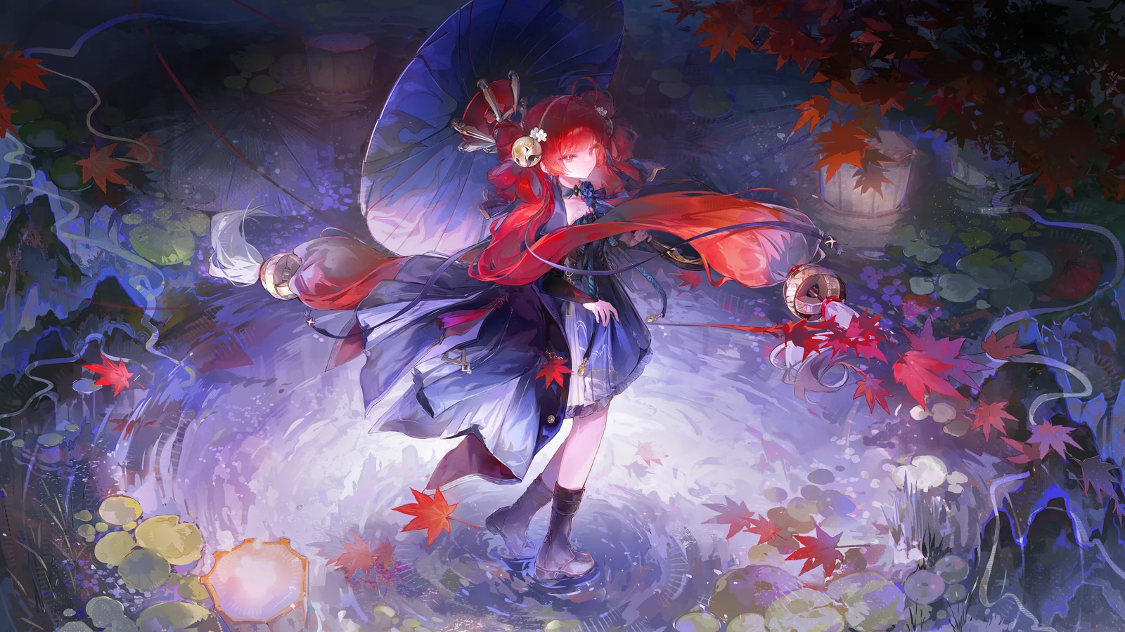 Fan art: Suoming in motion across a violet night.