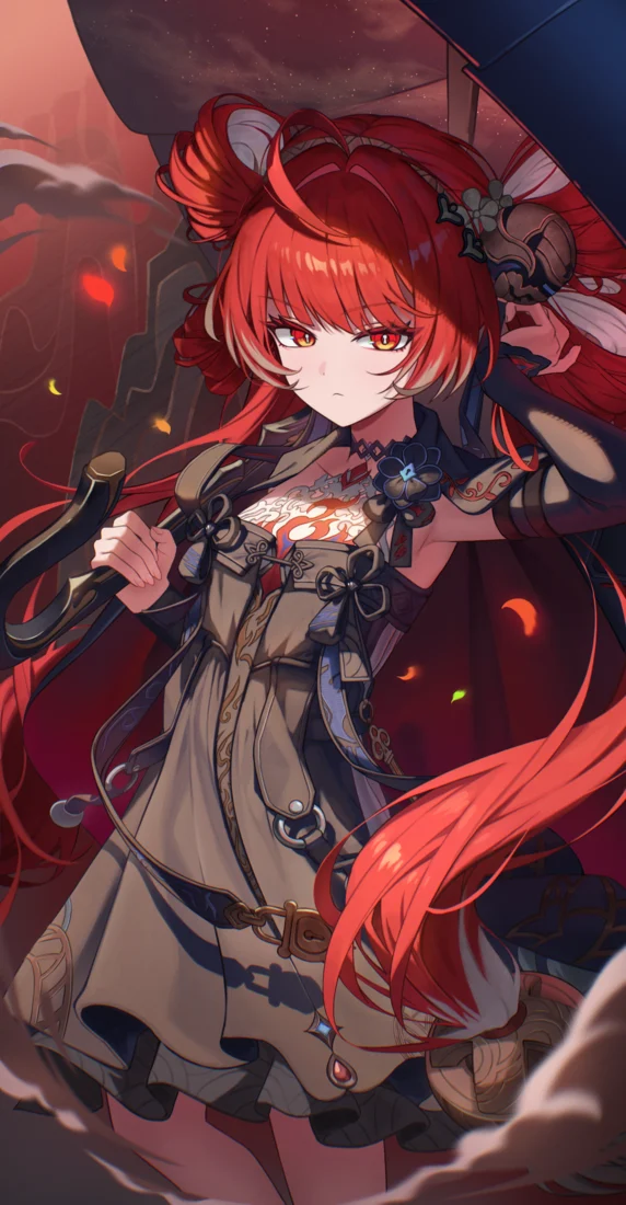 Fan art: Suoming among drifting red embers.